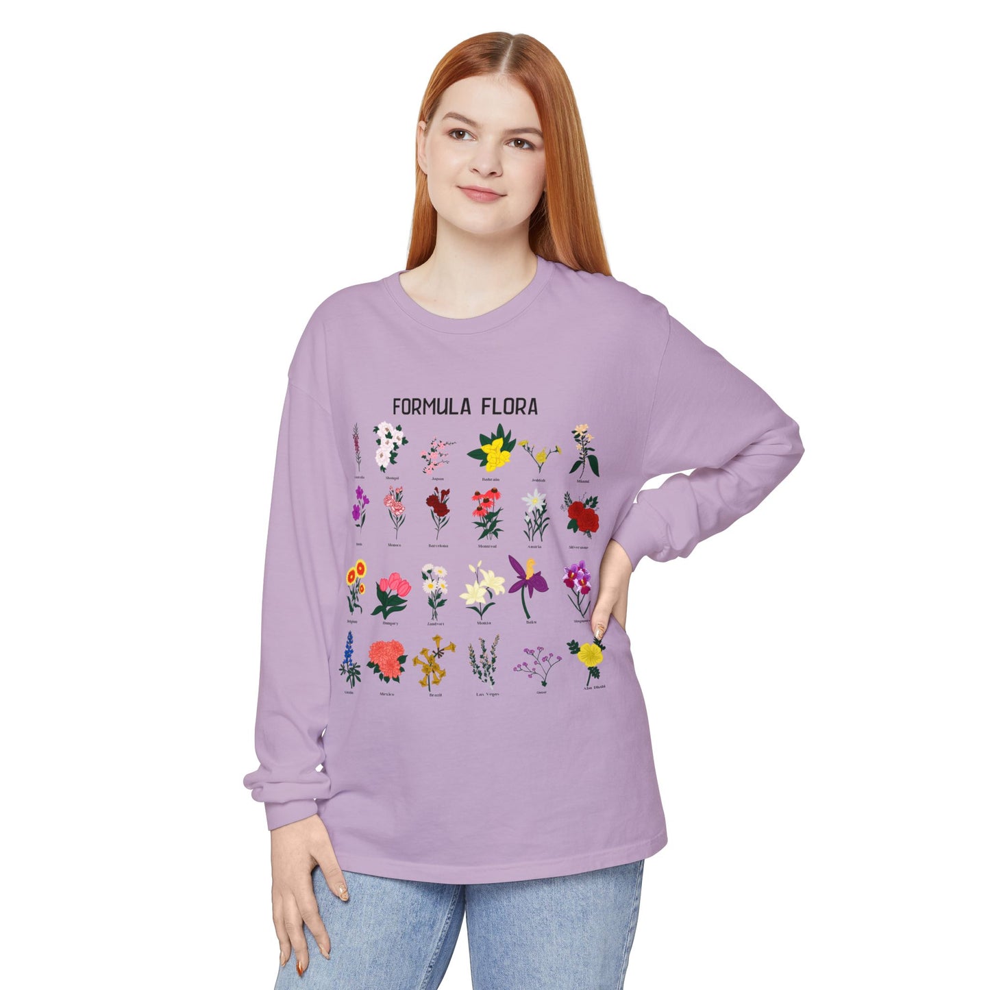 Floral Formula Long Sleeve T-Shirt | Unisex Garden-Inspired Tee