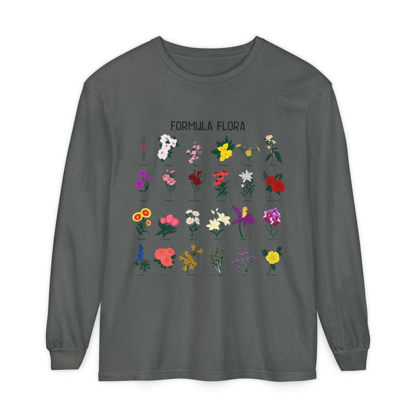 Floral Formula Long Sleeve T-Shirt | Unisex Garden-Inspired Tee
