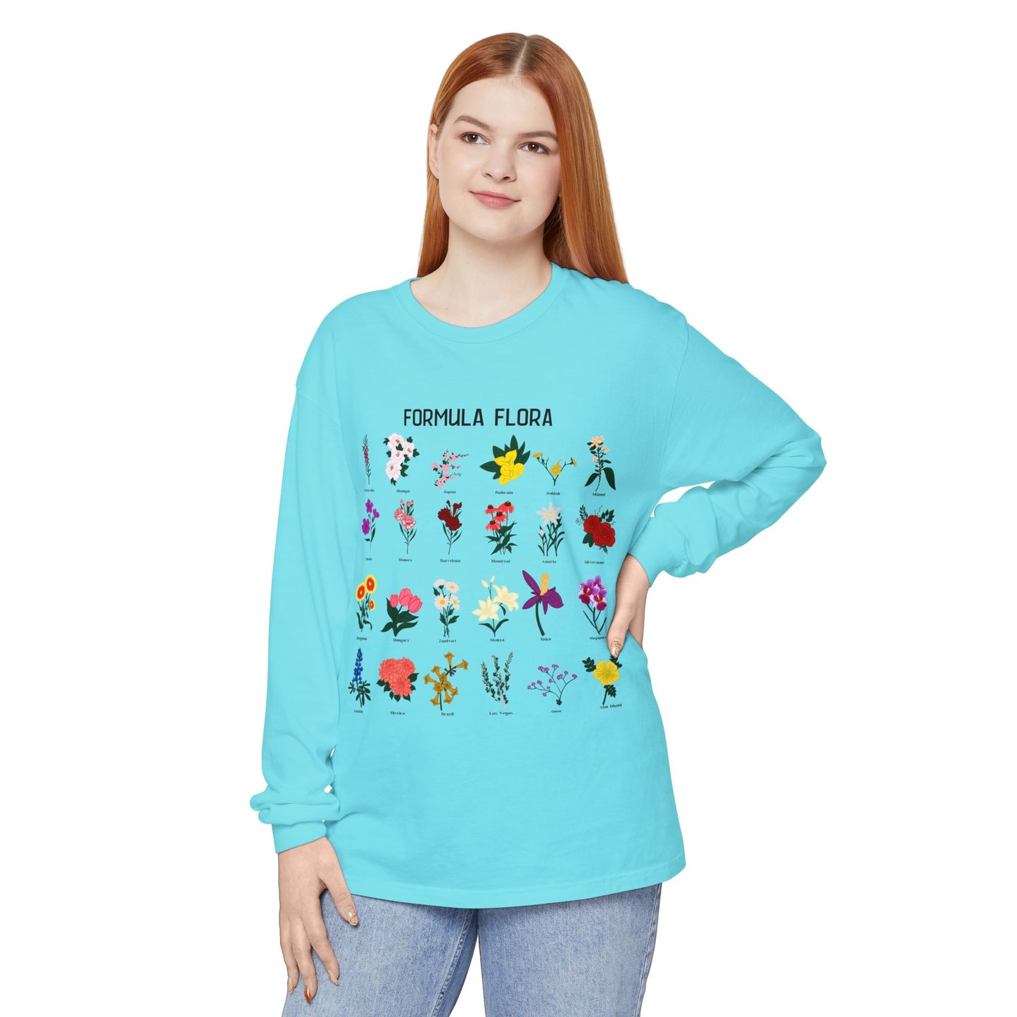 Floral Formula Long Sleeve T-Shirt | Unisex Garden-Inspired Tee