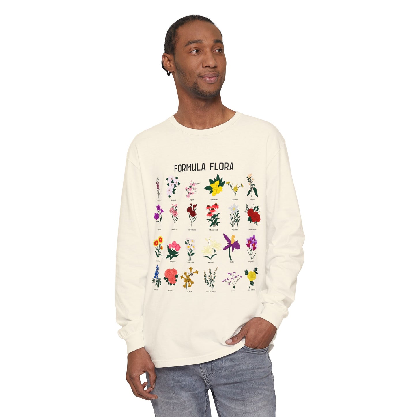 Floral Formula Long Sleeve T-Shirt | Unisex Garden-Inspired Tee