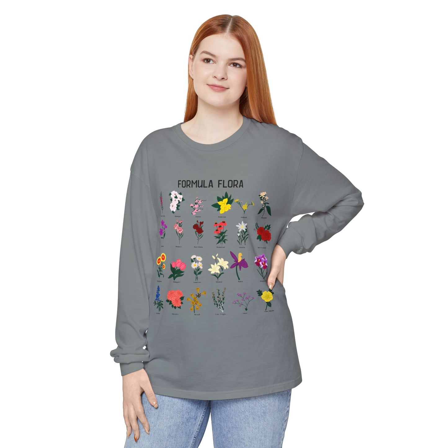 Floral Formula Long Sleeve T-Shirt | Unisex Garden-Inspired Tee