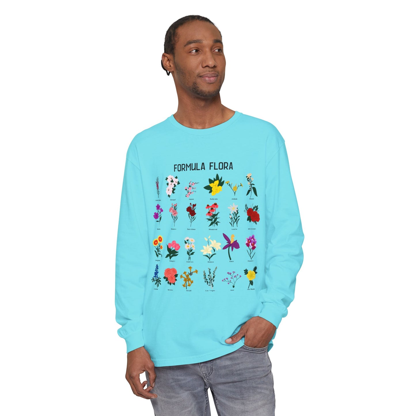 Floral Formula Long Sleeve T-Shirt | Unisex Garden-Inspired Tee