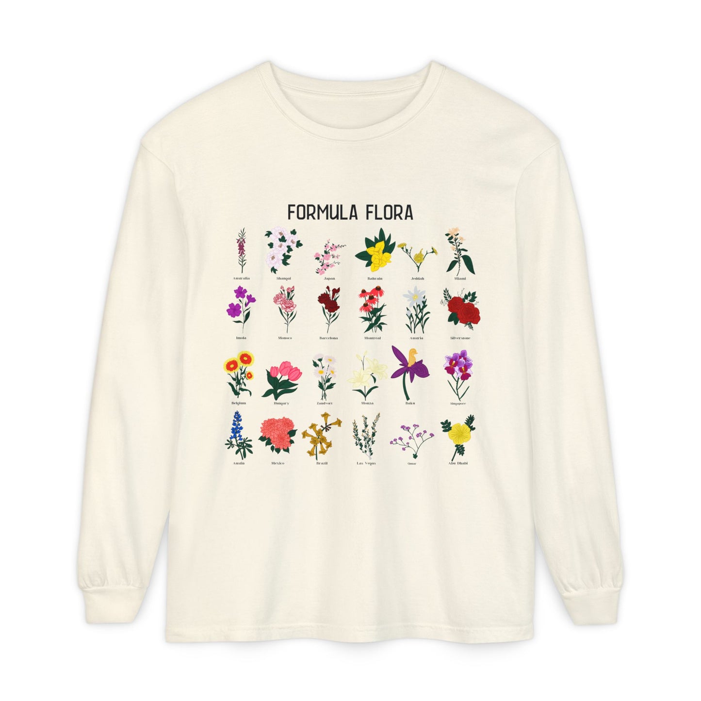 Floral Formula Long Sleeve T-Shirt | Unisex Garden-Inspired Tee