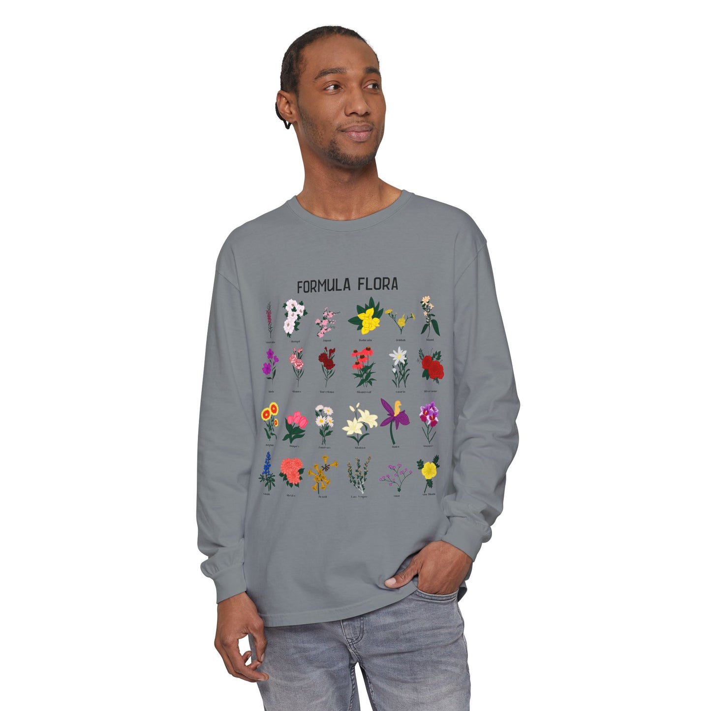 Floral Formula Long Sleeve T-Shirt | Unisex Garden-Inspired Tee