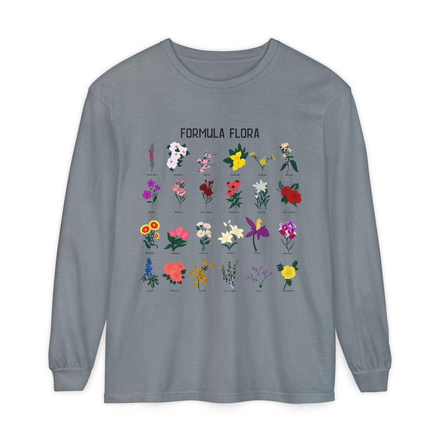 Floral Formula Long Sleeve T-Shirt | Unisex Garden-Inspired Tee