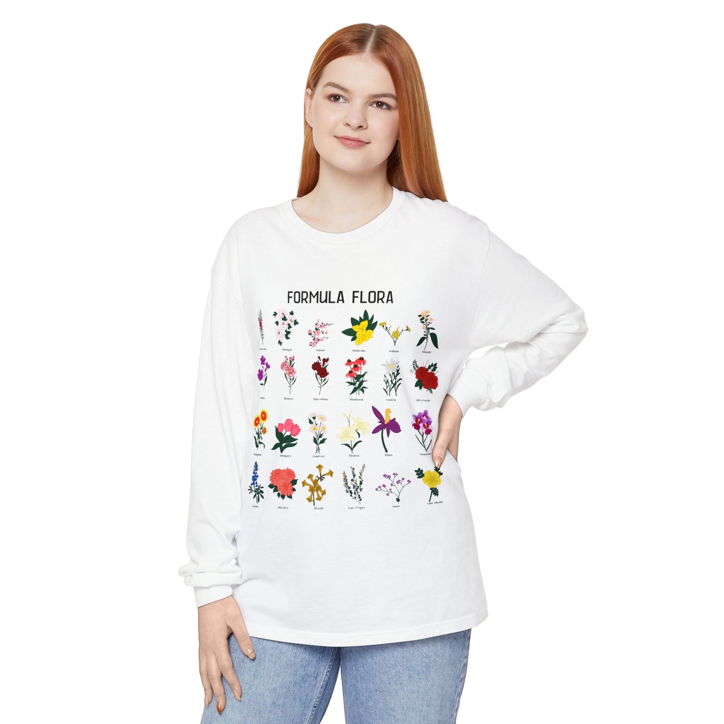 Floral Formula Long Sleeve T-Shirt | Unisex Garden-Inspired Tee