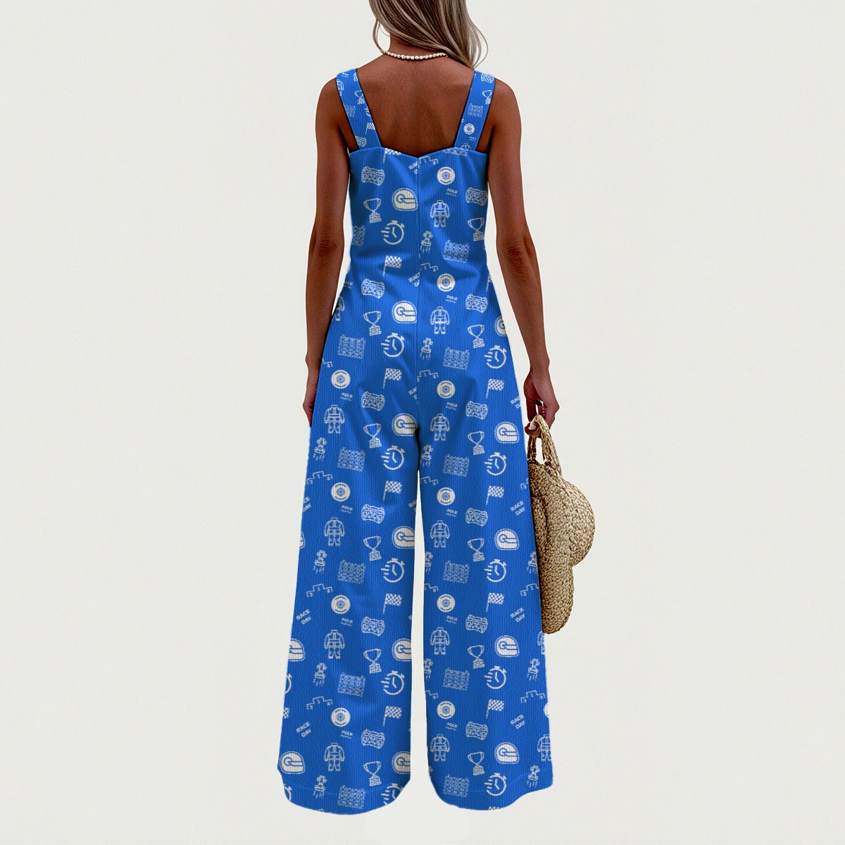 Powder Blue and White Raceday Jumpsuit