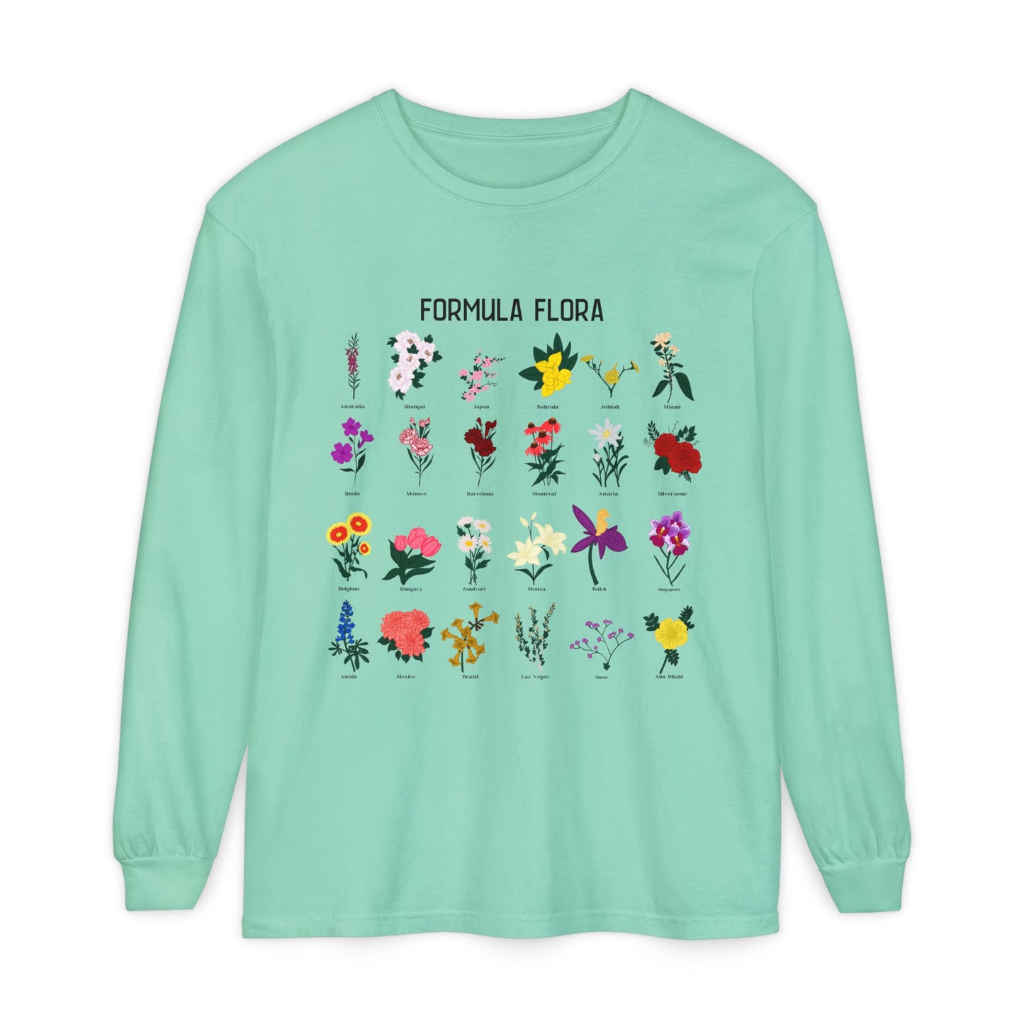 Floral Formula Long Sleeve T-Shirt | Unisex Garden-Inspired Tee
