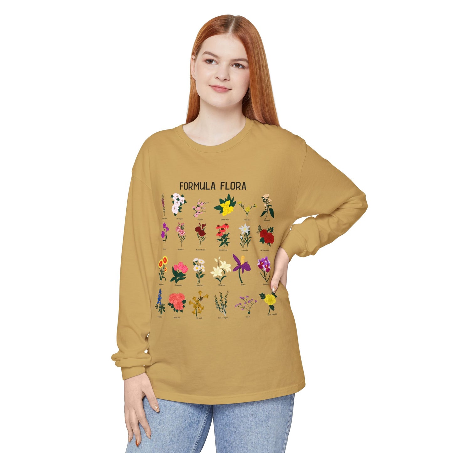 Floral Formula Long Sleeve T-Shirt | Unisex Garden-Inspired Tee
