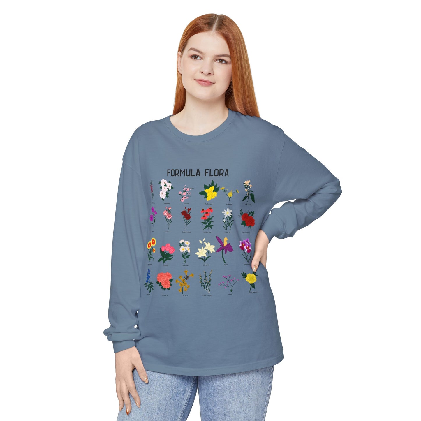 Floral Formula Long Sleeve T-Shirt | Unisex Garden-Inspired Tee