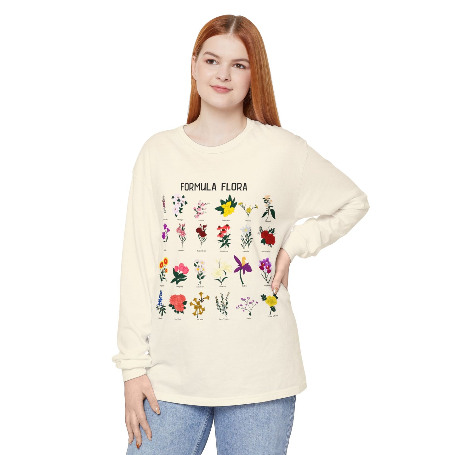 Floral Formula Long Sleeve T-Shirt | Unisex Garden-Inspired Tee