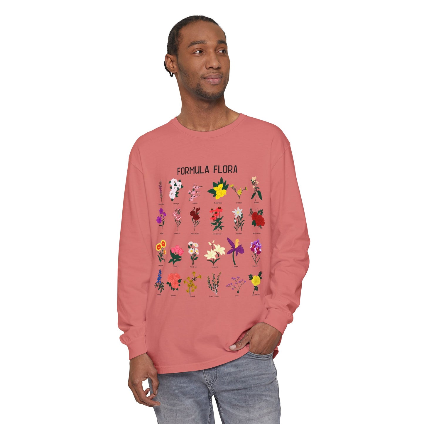 Floral Formula Long Sleeve T-Shirt | Unisex Garden-Inspired Tee