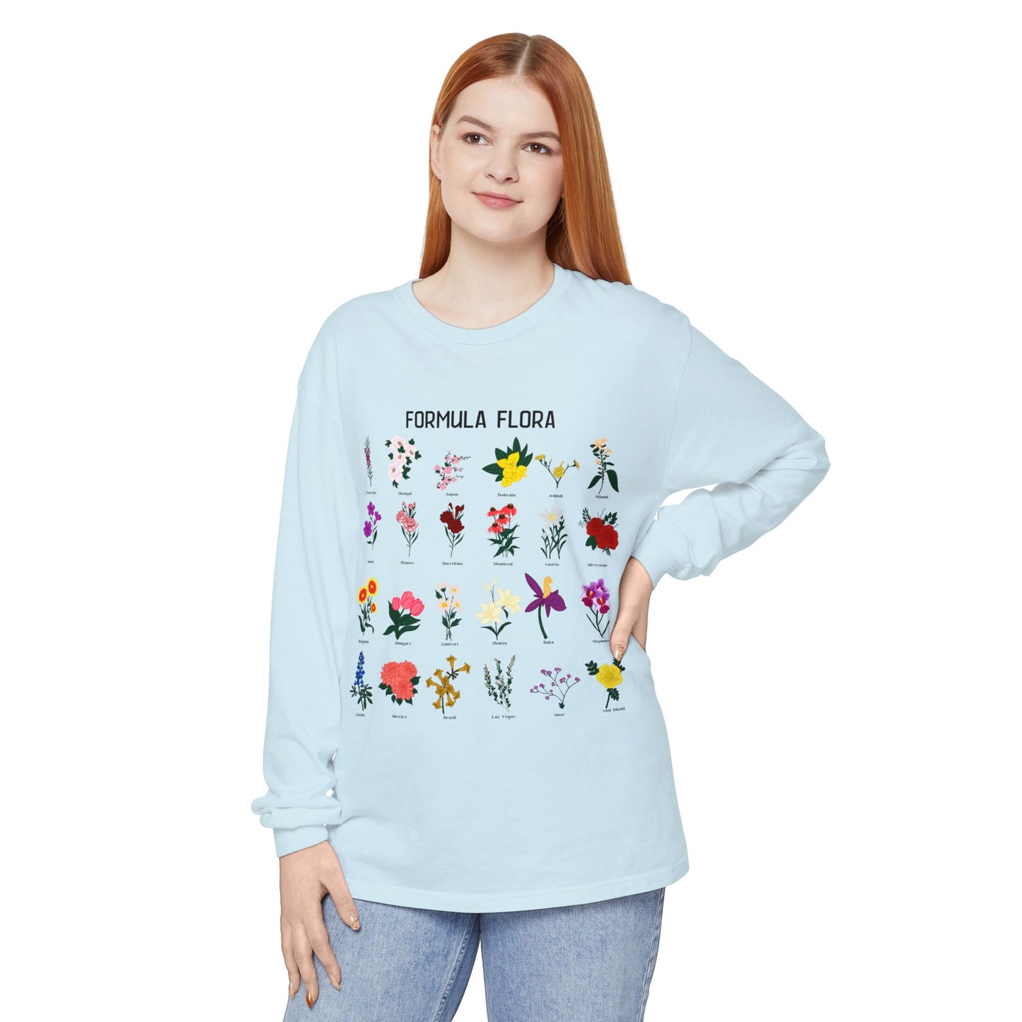 Floral Formula Long Sleeve T-Shirt | Unisex Garden-Inspired Tee