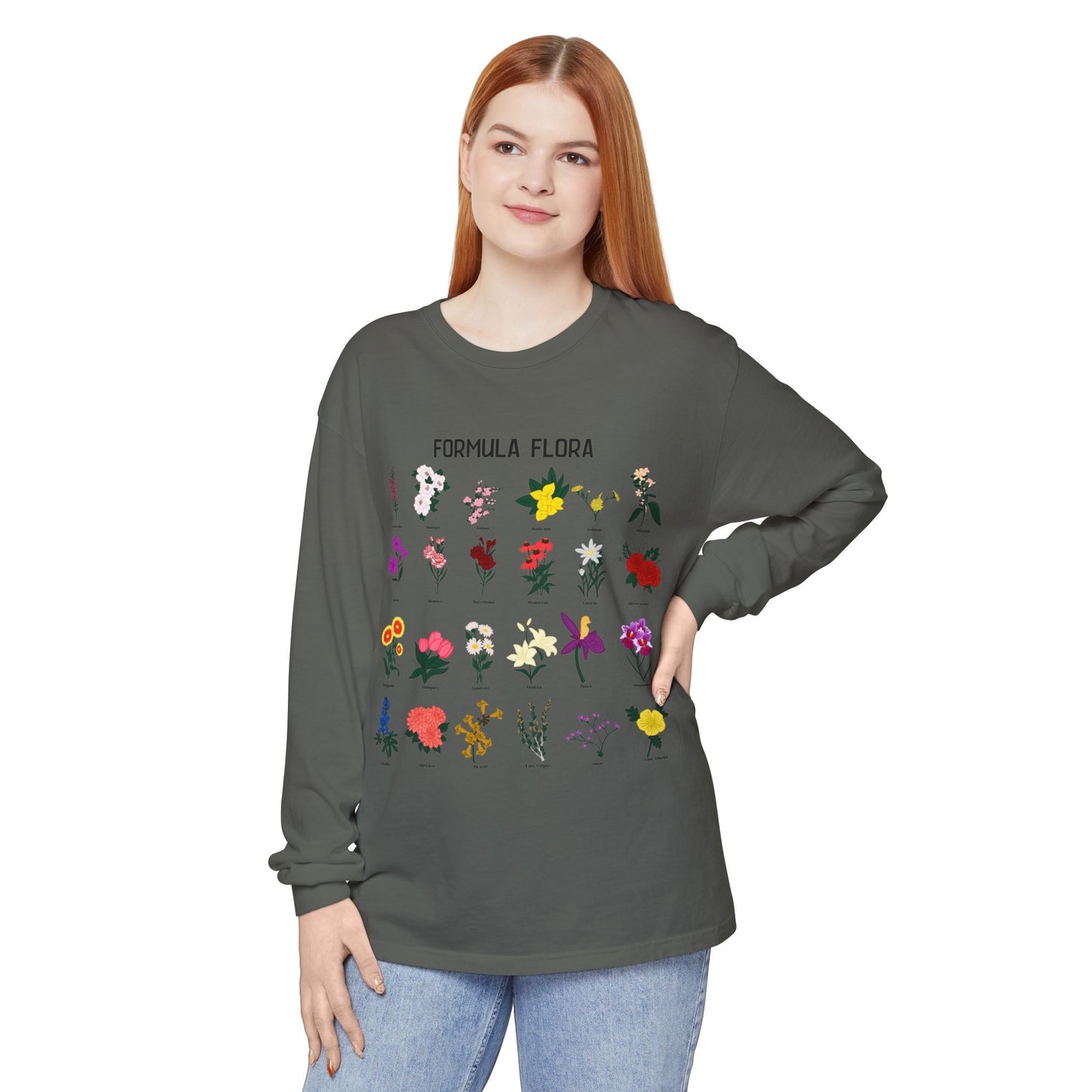 Floral Formula Long Sleeve T-Shirt | Unisex Garden-Inspired Tee