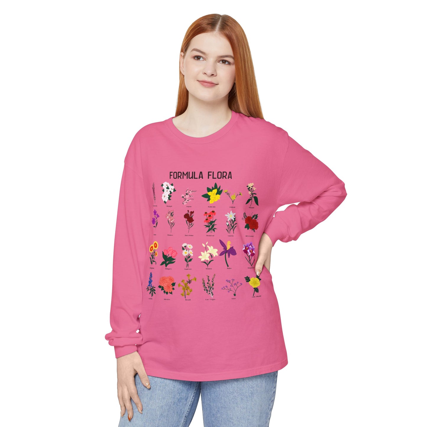 Floral Formula Long Sleeve T-Shirt | Unisex Garden-Inspired Tee