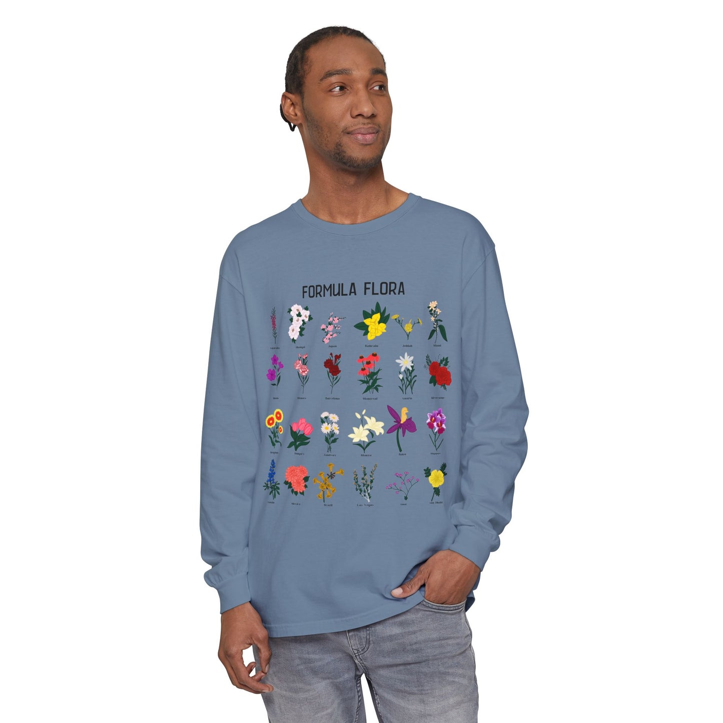 Floral Formula Long Sleeve T-Shirt | Unisex Garden-Inspired Tee