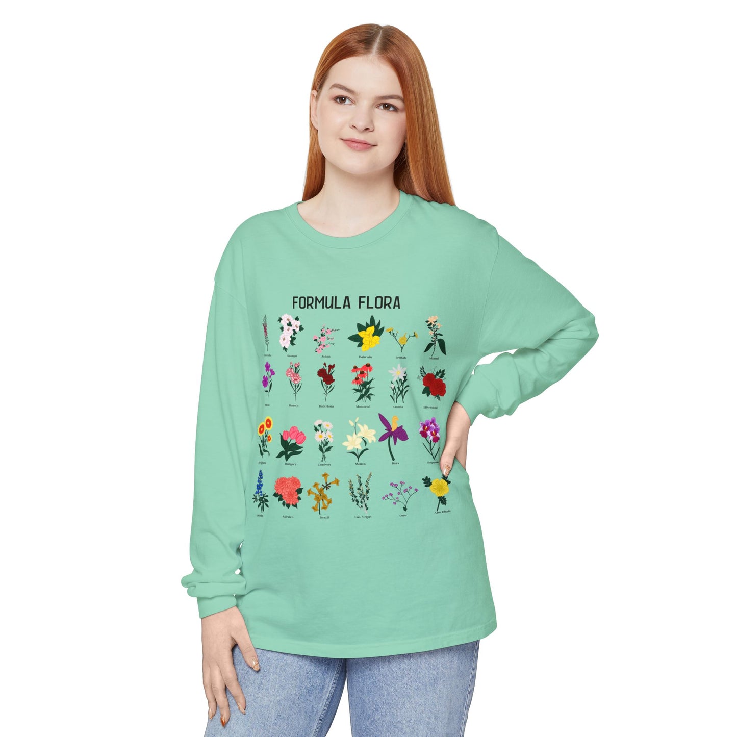 Floral Formula Long Sleeve T-Shirt | Unisex Garden-Inspired Tee