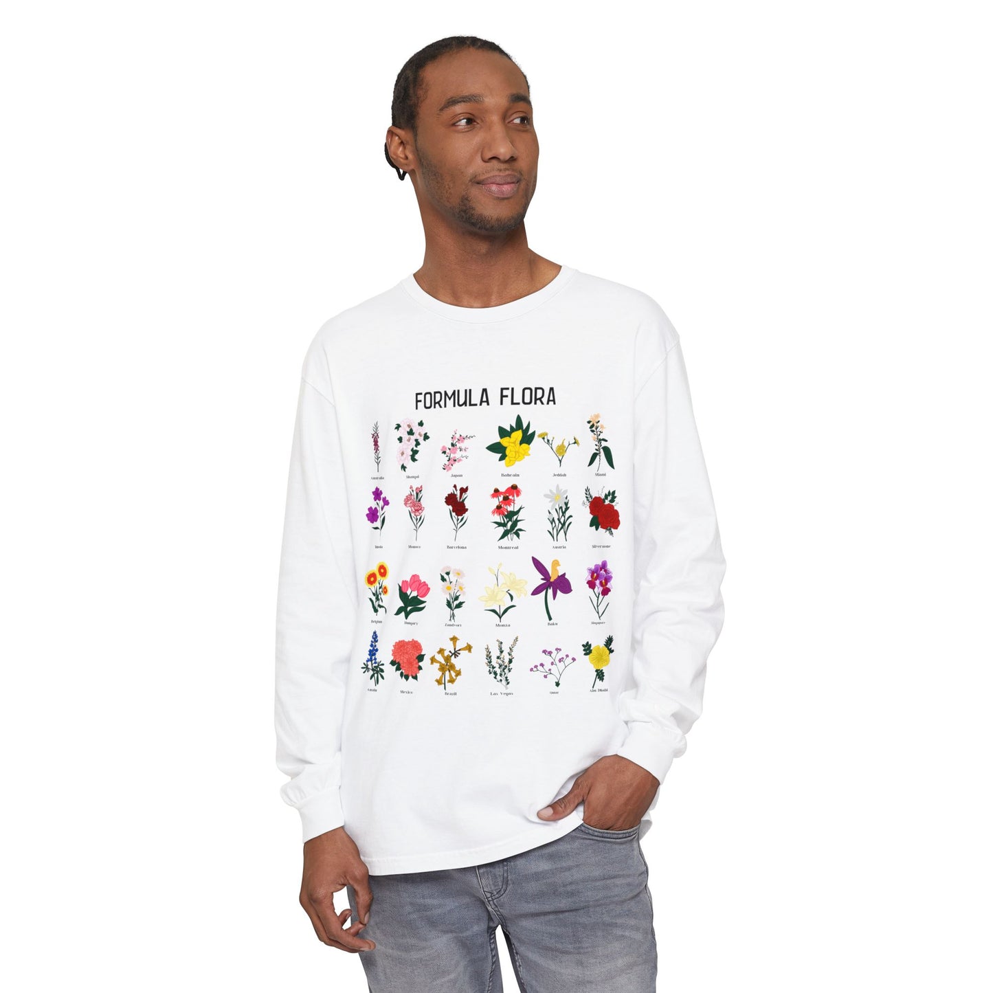 Floral Formula Long Sleeve T-Shirt | Unisex Garden-Inspired Tee