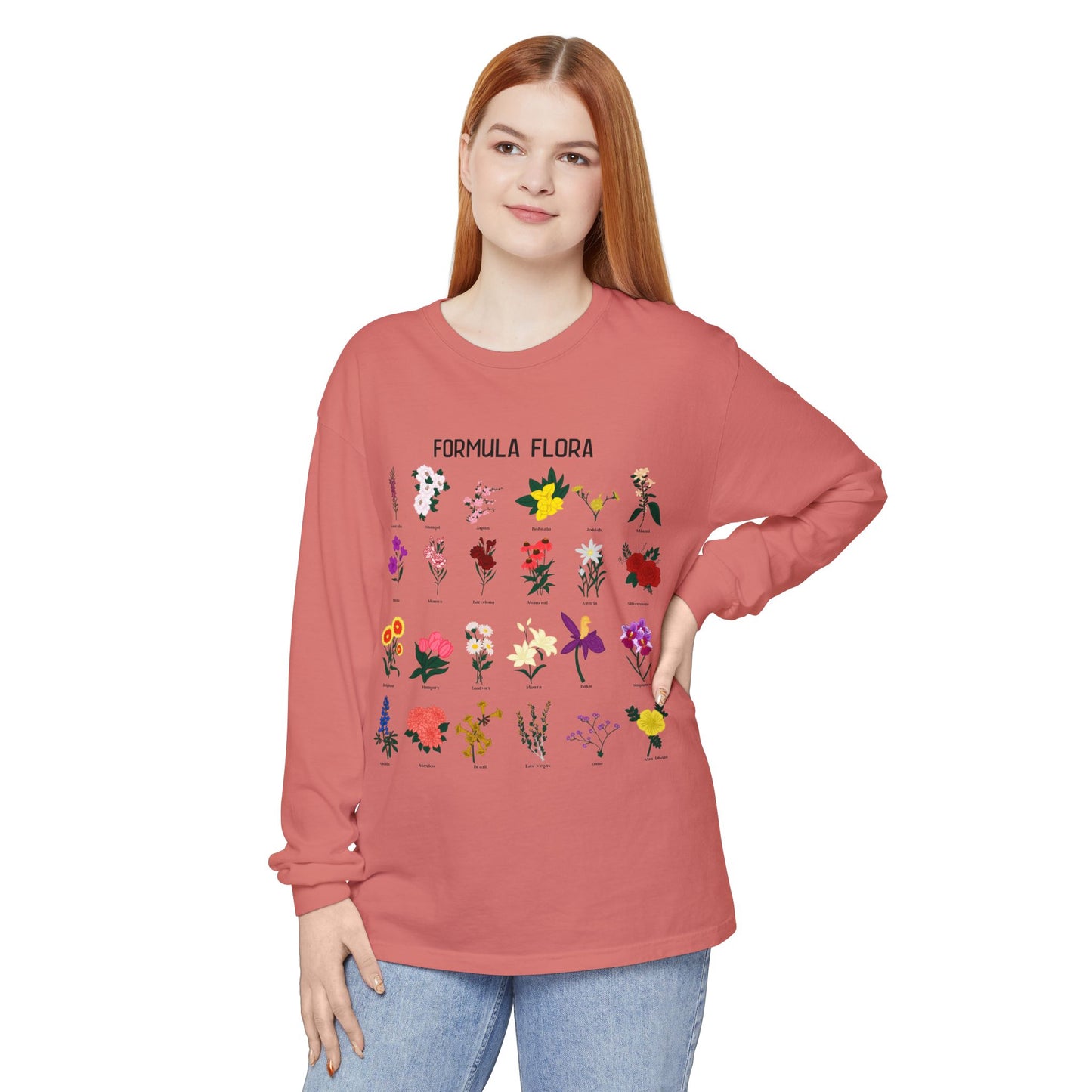Floral Formula Long Sleeve T-Shirt | Unisex Garden-Inspired Tee