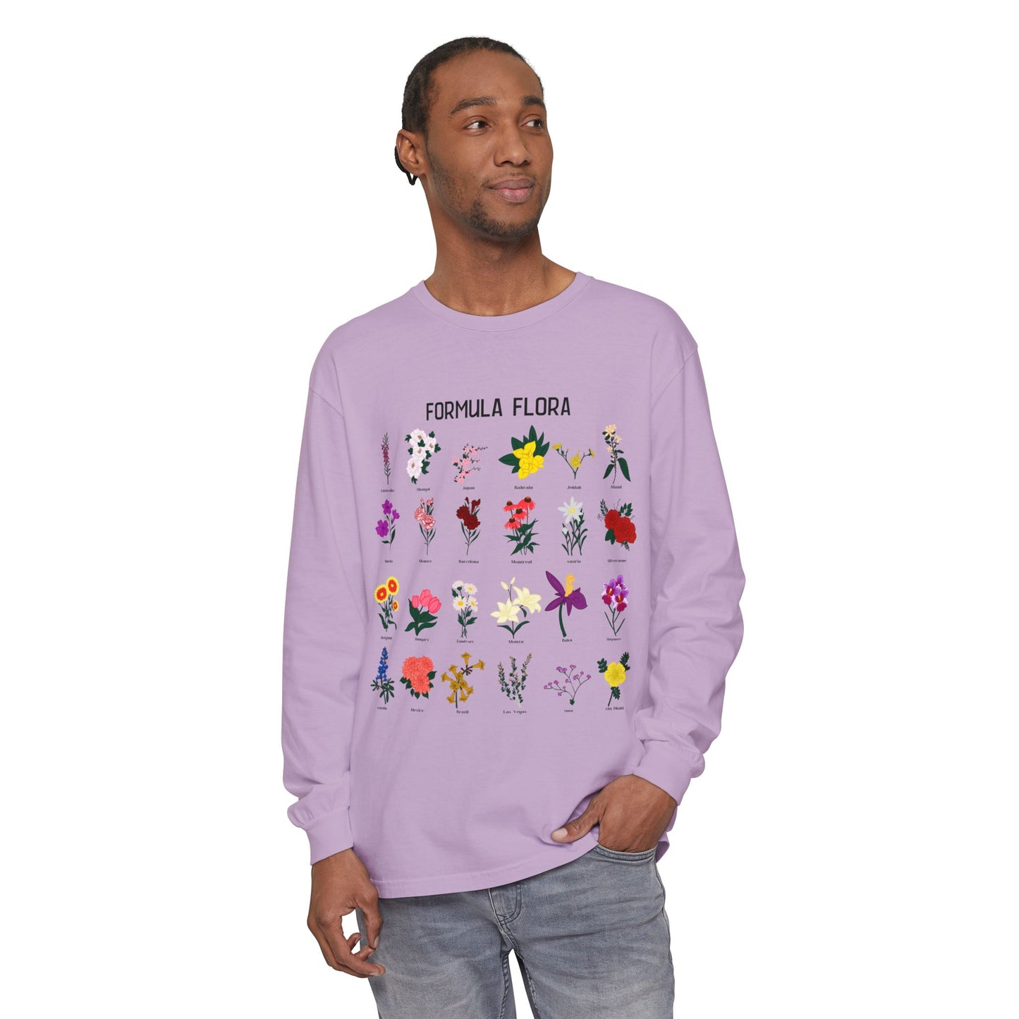 Floral Formula Long Sleeve T-Shirt | Unisex Garden-Inspired Tee
