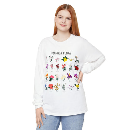 Floral Formula Long Sleeve T-Shirt | Unisex Garden-Inspired Tee