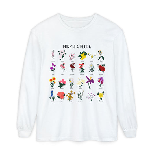 Floral Formula Long Sleeve T-Shirt | Unisex Garden-Inspired Tee