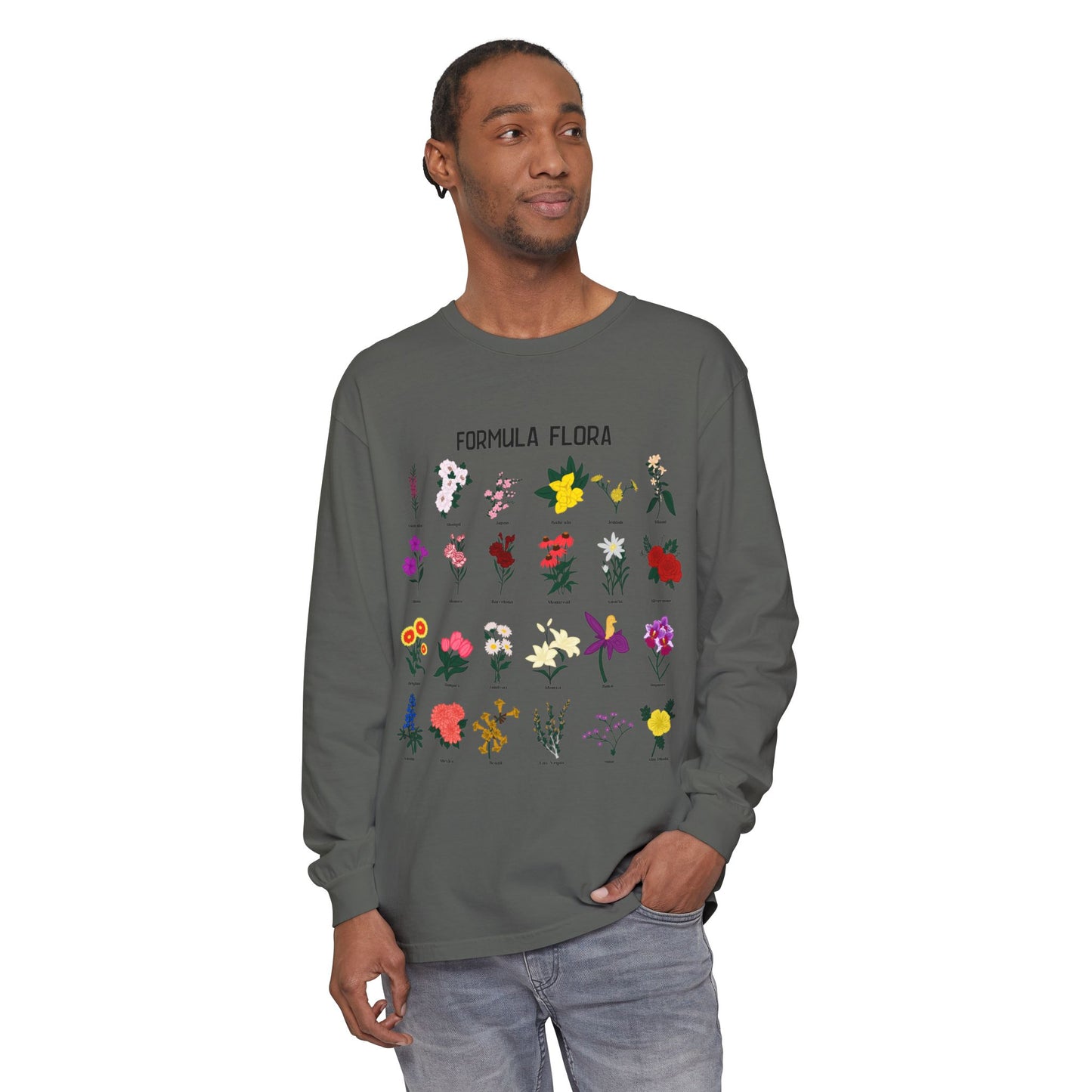 Floral Formula Long Sleeve T-Shirt | Unisex Garden-Inspired Tee