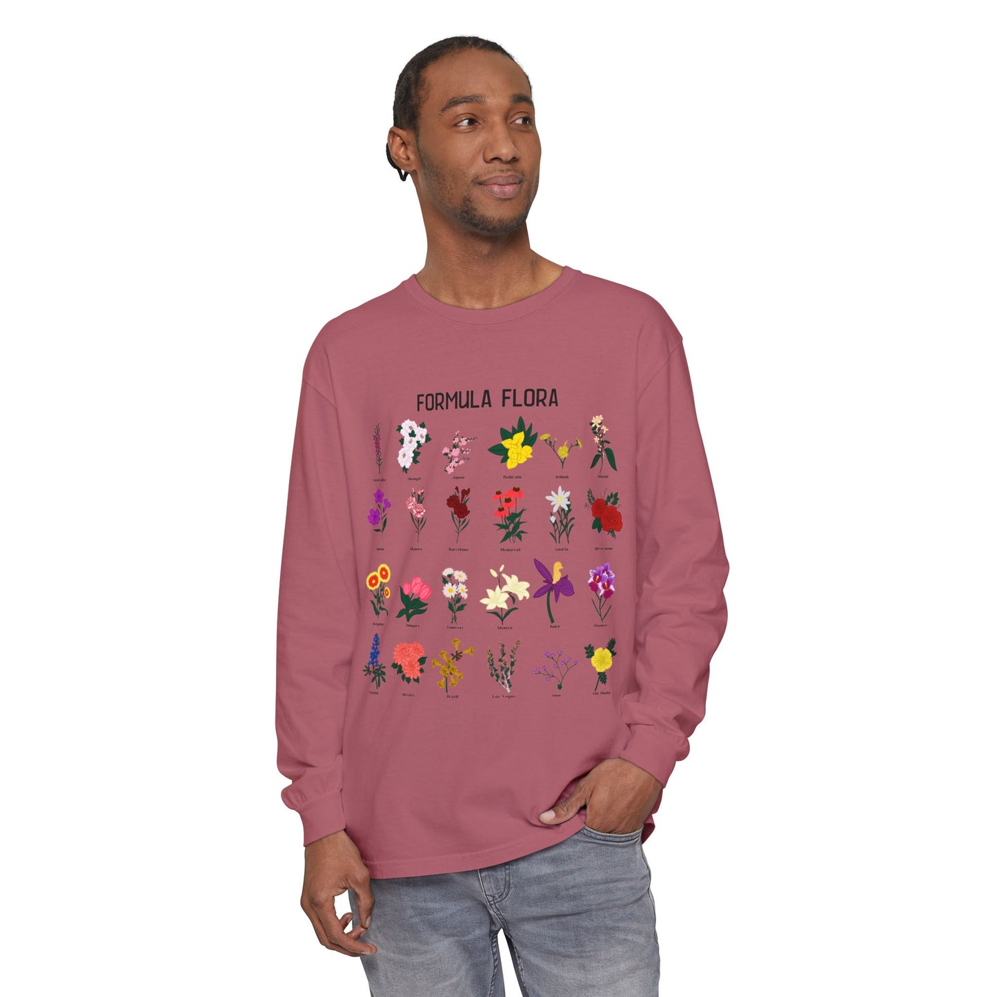 Floral Formula Long Sleeve T-Shirt | Unisex Garden-Inspired Tee