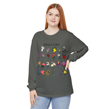 Floral Formula Long Sleeve T-Shirt | Unisex Garden-Inspired Tee